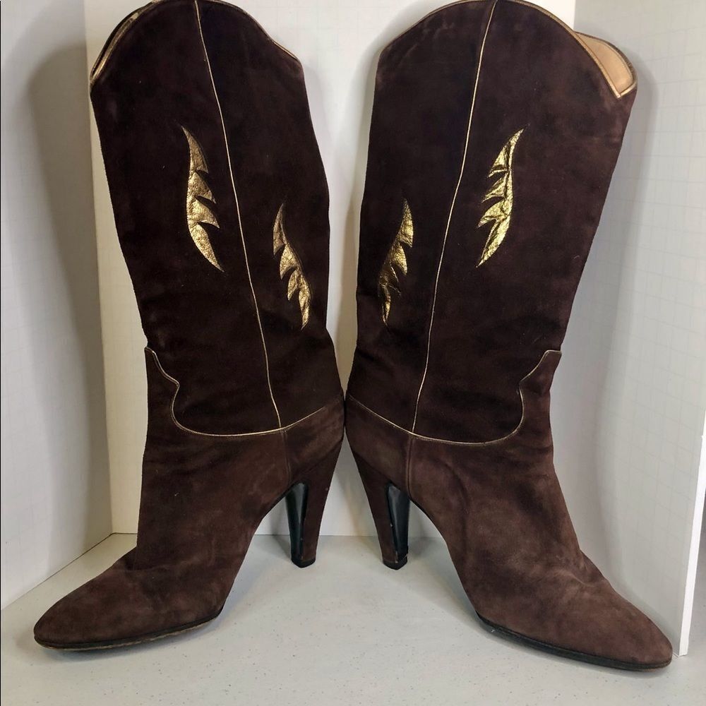 Sergio Rossi Brown Suede and Leather Boots